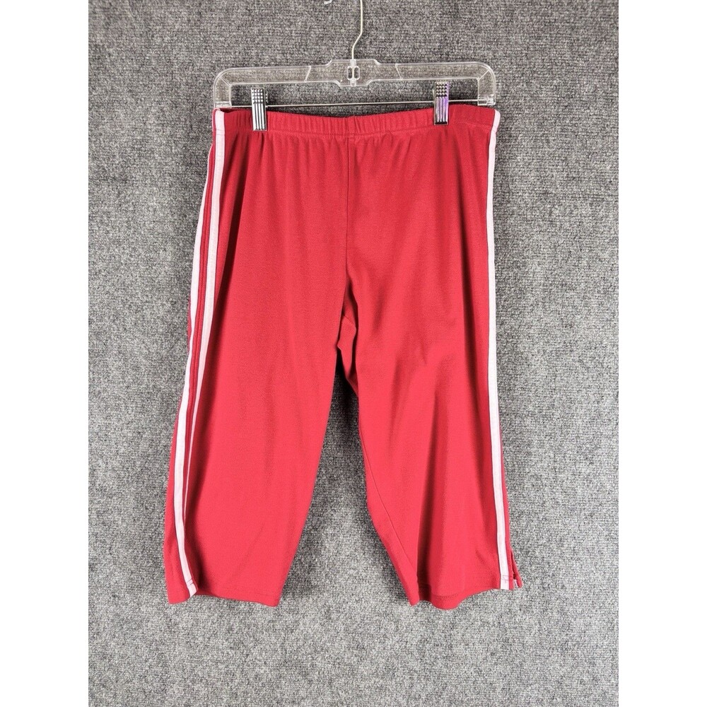 Players Sport Women's Red Cropped Athletic Pants Side Stripe Size Large